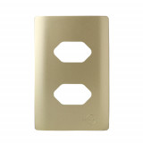 Placa P/ 2 Tomadas 4x2 - Novara Dourado